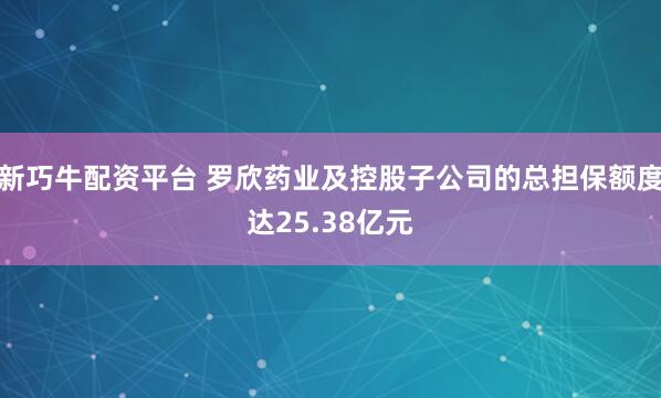 新巧牛配资平台 罗欣药业及控股子公司的总担保额度达25.38亿元