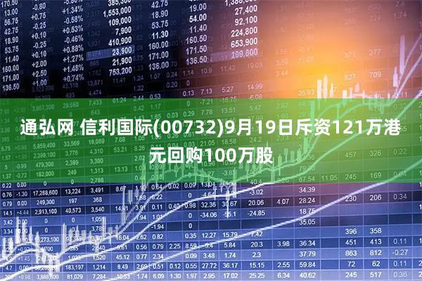 通弘网 信利国际(00732)9月19日斥资121万港元回购100万股