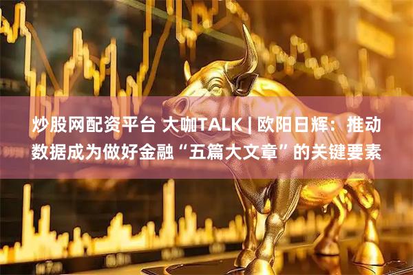炒股网配资平台 大咖TALK | 欧阳日辉：推动数据成为做好金融“五篇大文章”的关键要素
